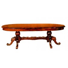 Mahogany Twin Pedestal Carved Dining Table